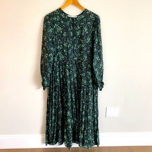 Zara Floral Print Button Front Dress size Large